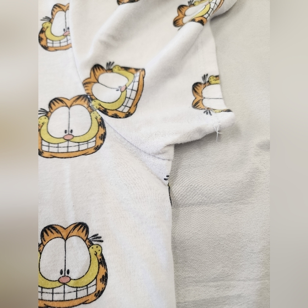 Garfield Men's White T-Shirt with Cartoon Printed Head Graphic Design, sz MD - Picture 11 of 13